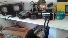 Assorted cameras and radios