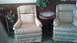 Twin swivel chairs