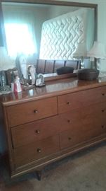 Matching Kent-Coffey mid-century Double dresser and mirror