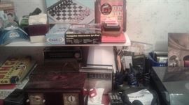 assorted electronics and games