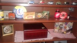 new from their boxes Humidors, also vintage tins and collectible cars