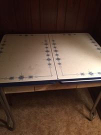 Enamel top table-Blue and White-hard to find color
