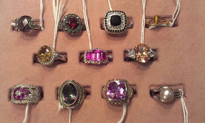 more gemstone sterling rings