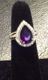 Amethyst gemstone & cz's PRESIDIUM tested, sterling