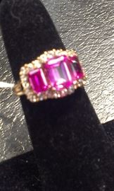 Pink Sapphire gemstones & cz's PRESIDIUM tested, sterling