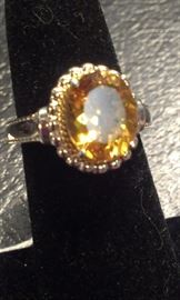 Citrine gemstone, cz's PRESIDIUM tested, sterling