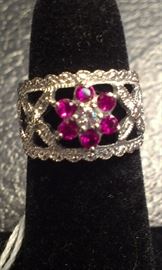 Ruby gemstones PRESIDIUM tested, sterling