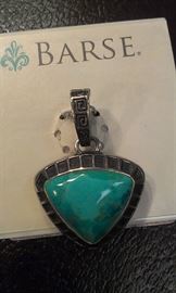 Barse Turquoise sterling lrg pendant