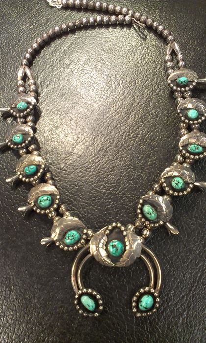 NAVAJO: Outrageous Huge/heavy vintage Turquoise Squash Blossom + MANY OTHERS after Features