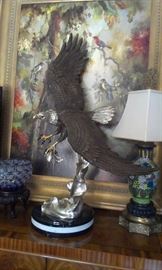 BRONZE HOTCAST: ARNADIA Swooping Eagle 38"tall, marble base, beyond impressive!!! + MORE TO COME after Features