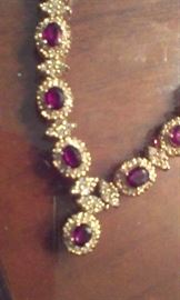 closeup of rubies & diamonds all set in 14k ygold