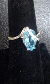 Blue topaz Gemstone PRESIDIUM tested, sterling