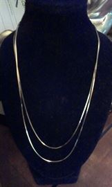 14kt white gold single chain, 18" doubled for photo
