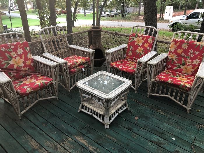One of several porch furniture sets