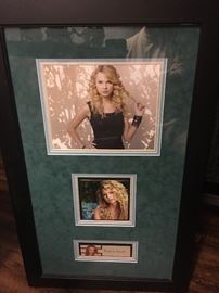 Framed Autographed Taylor Swift 