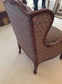Back detail of wing back chair