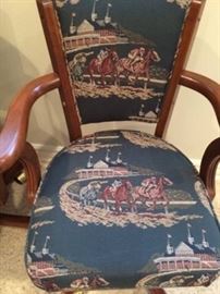 Each chair is upholstered to show a different sport.  Place your bets on this race!