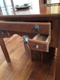 This 3 pc set includes a coffee table, sofa table and end table. Traditional design and in perfect condition. These are being sold due to a change in décor. No damage of any kind. These will not last long!!! Measurements are as follows:
Sofa table 44" wide x 14" deep X 28" high