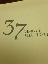 "37 Years of Public Service . . .  the honorable Lyndon B. Johnson" (Signed by Lady Bird Johnson)