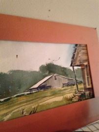 Farm scene - not framed - but by A. C. Gentry Jr.