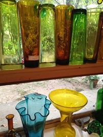 Colorful glassware and vases