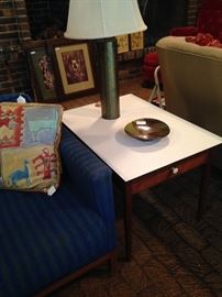 One of two matching end tables