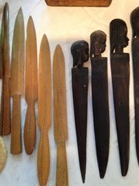 Hand carved letter openers from Tanganyika (Tanzania)