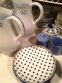 Navy and white dessert plates