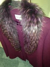 Albert Nipon sweater with "fur" collar