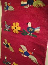 Woven panel of birds