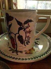 Portmeirion creamer and under plate -  "The Botanic Garden"