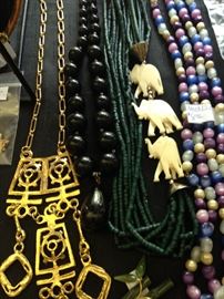 Elephant and owl necklaces