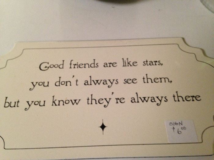 A nice reminder about friends