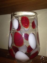 Another red & white vase
