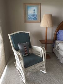 White wicker Rocking Chair