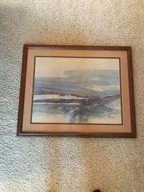 LARGE WATERCOLOR CALLED "CHANGING SEASONS" BY ACKERMAN