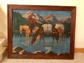 THIS OLD PAINTING USED TO HANG IN THE HOME RUN BAR IN DETROIT