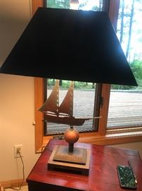 BRASS SAILBOAT LAMP