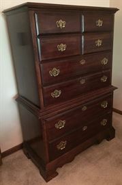 Cherry Highboy, 6 drawer chest