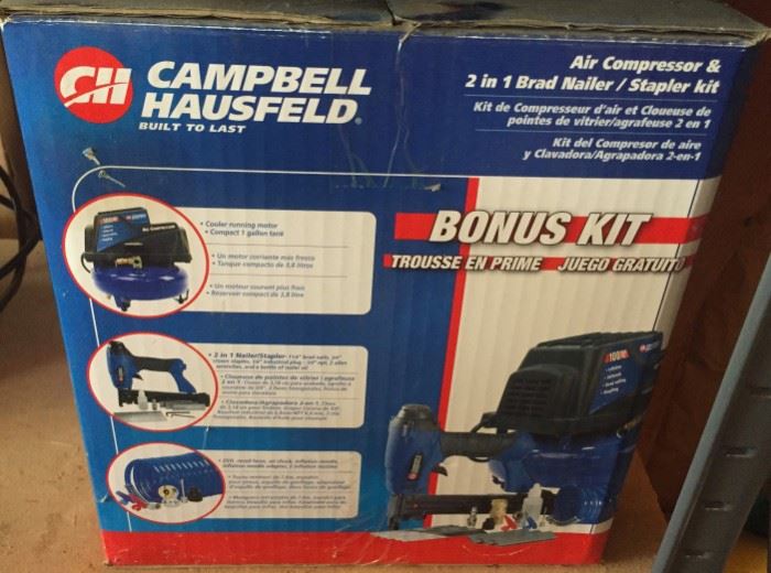 Campbell Hausfeld Air Compressor  2 in 1 Brad Nailer and Stapler Kit