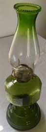 Green Vintage Oil Lamp