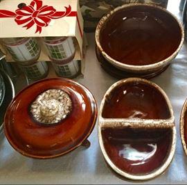 Vintage Brown Drip Stoneware Dishes