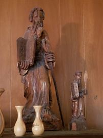 Wood carved Moses & Ten Commandments