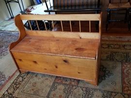 solid wood bench with storage