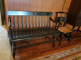Hitchcock bench & Chair