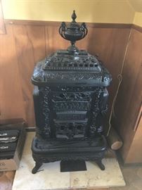 Antique Red Cross Sylvan Cast Iron Parlor Stove