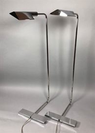 Lot 6 Pr Chrome CEDRIC HARTMAN Modernist Floor Lamps. 