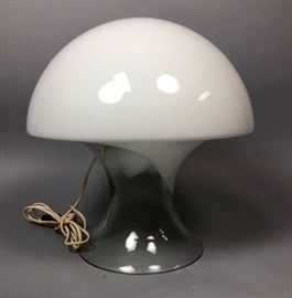 Lot 14 VISTOSI Art Glass Mushroom Form Table Lamp. Clear