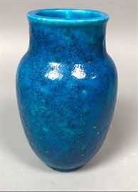 Lot 22 Raoul Lachenal Rich Turquoise Glazed Pottery Vas