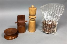 Lot 25 4pc DANSK Teak Tableware. Two Pepper Mills one i